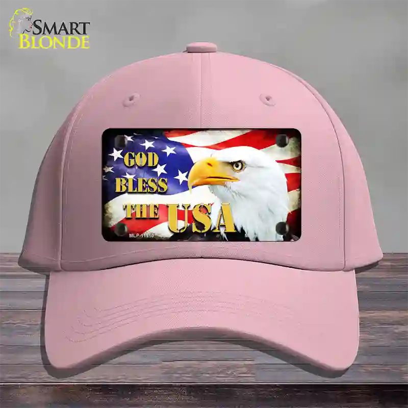 God Bless The USA Novelty License Plate Hat Cotton / Pink