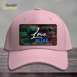 Live Love Relax Novelty License Plate Hat Cotton / Pink