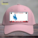 Wyoming Novelty License Plate Hat Cotton / Pink