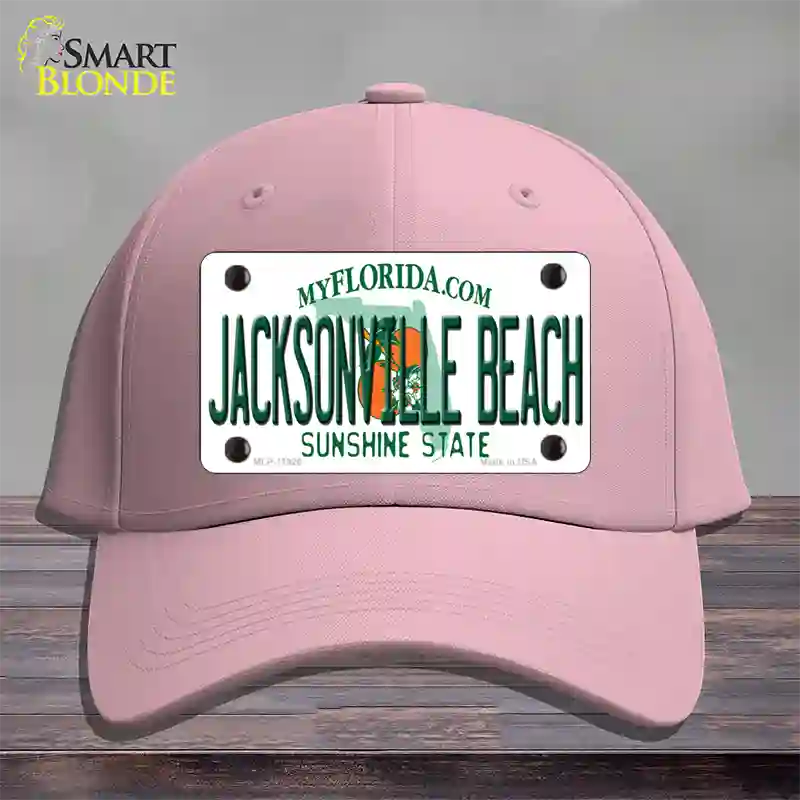 Florida Jacksonville Beach Novelty License Plate Hat Cotton / Pink