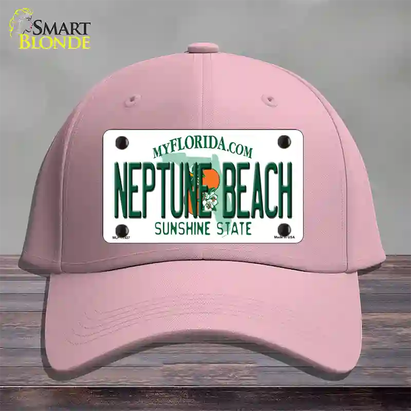 Florida Neptune Beach Novelty License Plate Hat Cotton / Pink