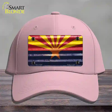 Arizona Corrugated Flag Novelty License Plate Hat Cotton / Pink