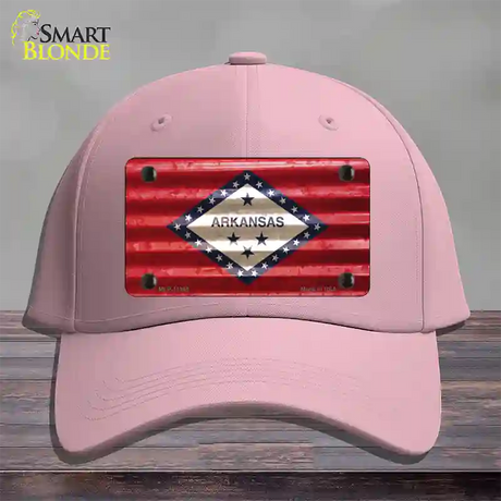 Arkansas Corrugated Flag Novelty License Plate Hat Cotton / Pink