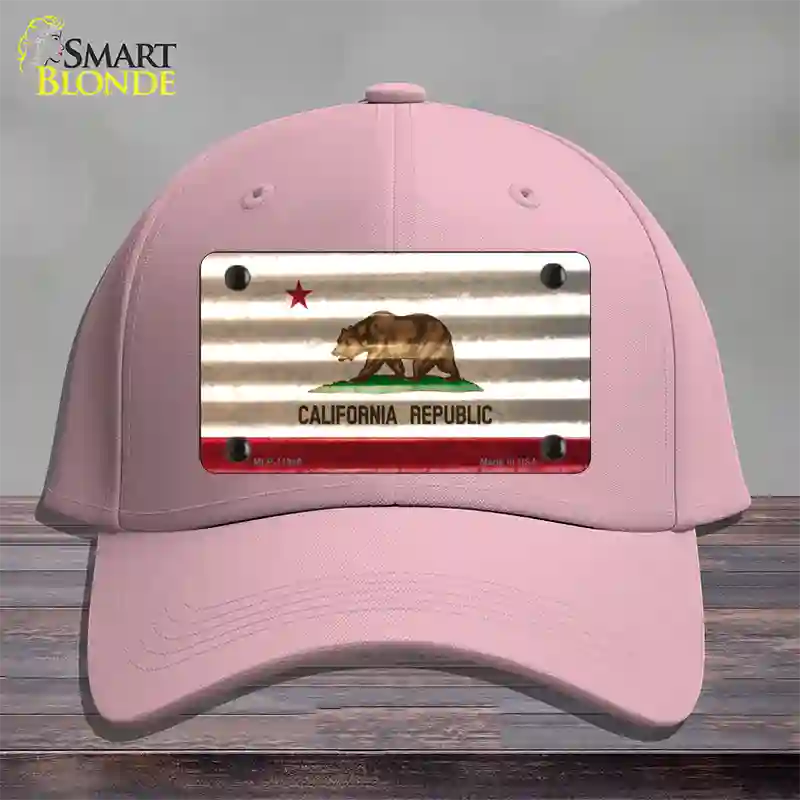 California Corrugated Flag Novelty License Plate Hat Cotton / Pink