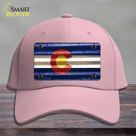 Colorado Corrugated Flag Novelty License Plate Hat Cotton / Pink