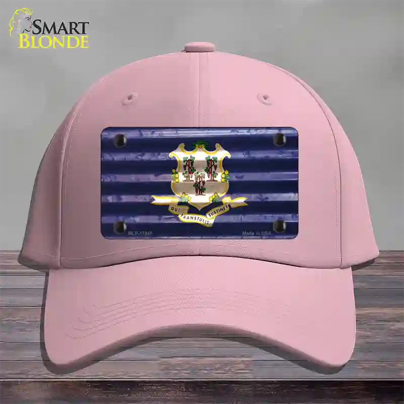 Connecticut Corrugated Flag Novelty License Plate Hat Cotton / Pink