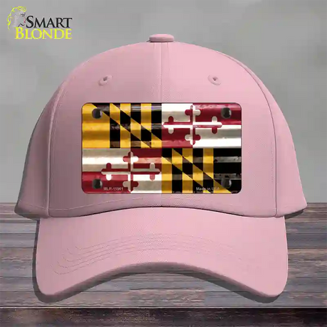 Maryland Corrugated Flag Novelty License Plate Hat Cotton / Pink