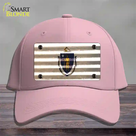 Massachusetts Corrugated Flag Novelty License Plate Hat Cotton / Pink