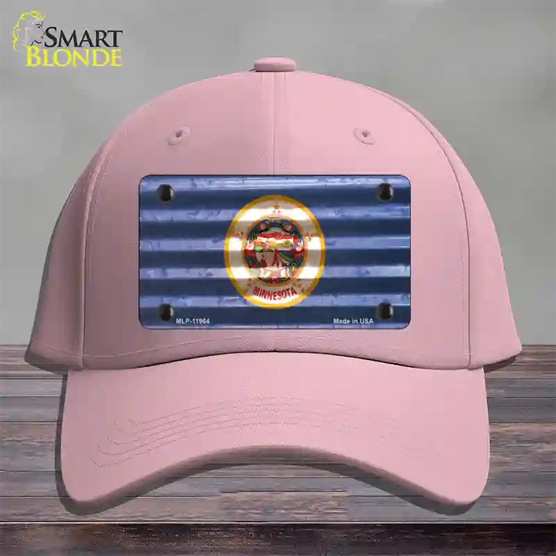 Minnesota Corrugated Flag Novelty License Plate Hat Cotton / Pink