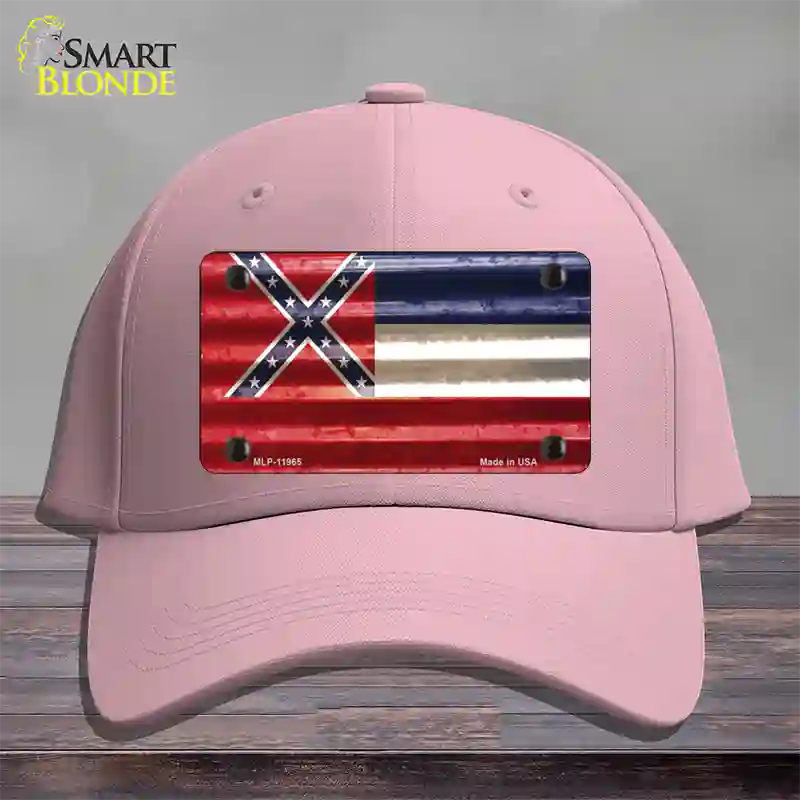 Mississippi Corrugated Flag Novelty License Plate Hat Cotton / Pink