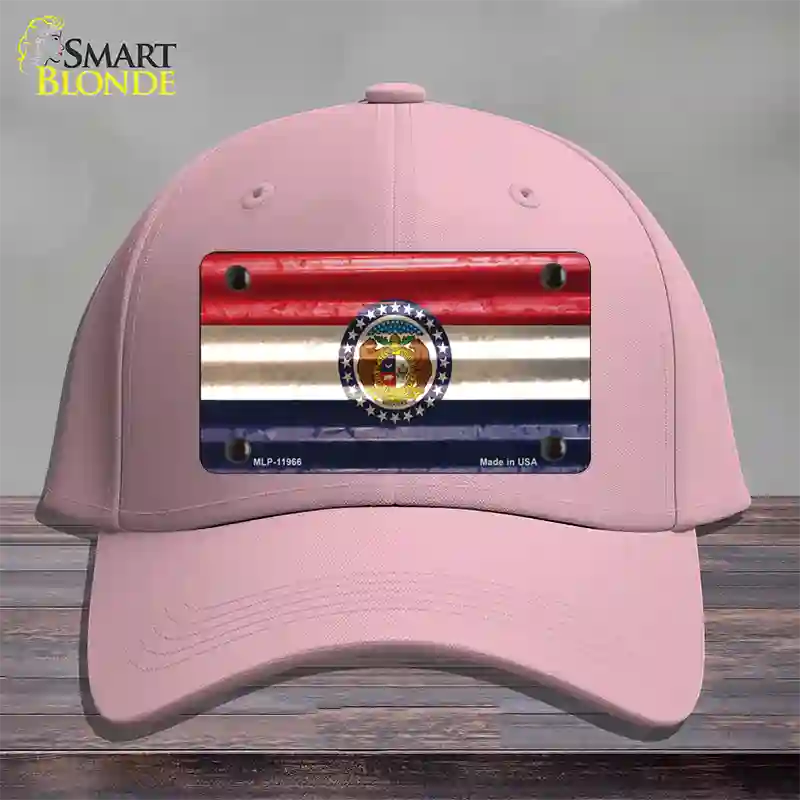 Missouri Corrugated Flag Novelty License Plate Hat Cotton / Pink