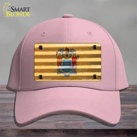 New Jersey Corrugated Flag Novelty License Plate Hat Cotton / Pink