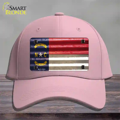 North Carolina Corrugated Flag Novelty License Plate Hat Cotton / Pink