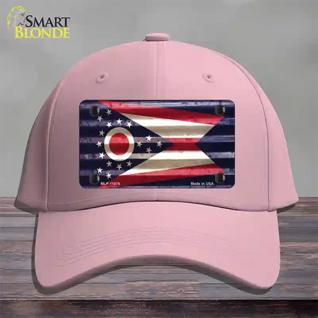 Ohio Corrugated Flag Novelty License Plate Hat Cotton / Pink