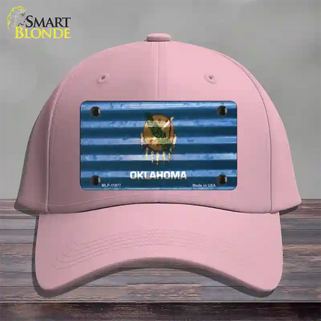 Oklahoma Corrugated Flag Novelty License Plate Hat Cotton / Pink