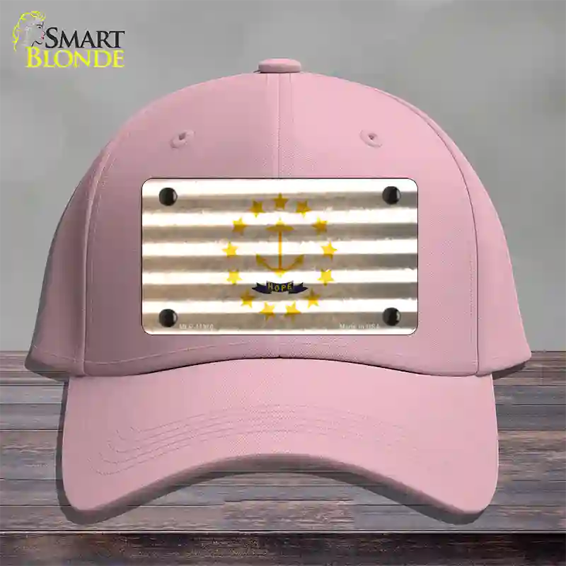 Rhode Island Corrugated Flag Novelty License Plate Hat Cotton / Pink