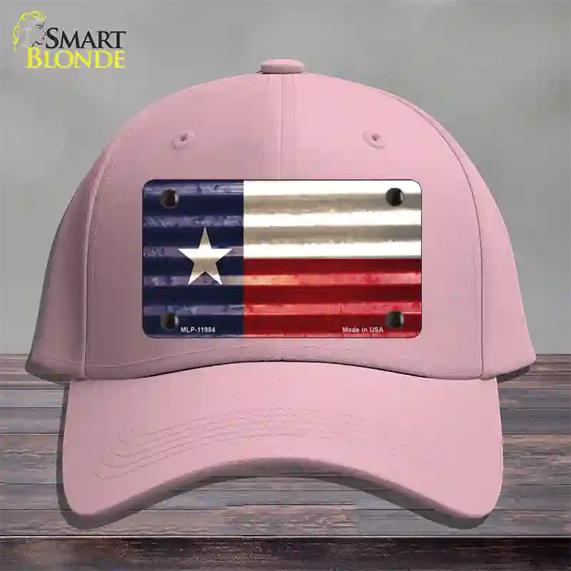 Texas Corrugated Flag Novelty License Plate Hat Cotton / Pink