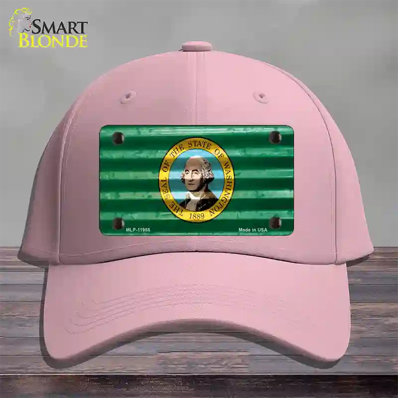 Washington Corrugated Flag Novelty License Plate Hat Cotton / Pink