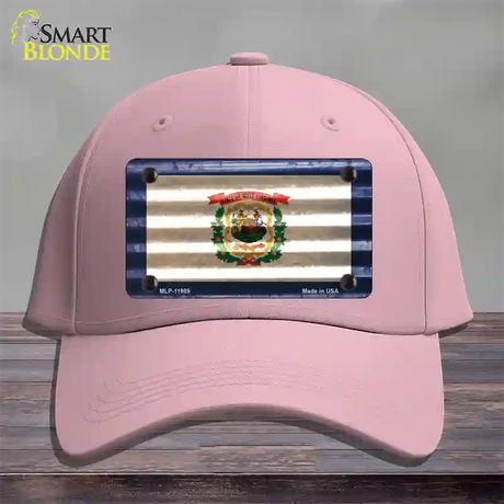 West Virginia Corrugated Flag Novelty License Plate Hat Cotton / Pink