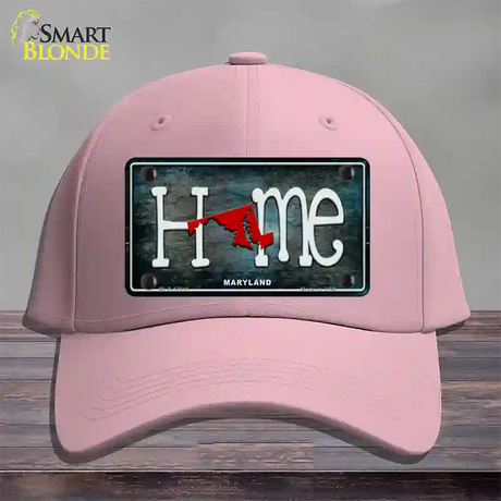 Maryland Home State Outline Novelty License Plate Hat Cotton / Pink