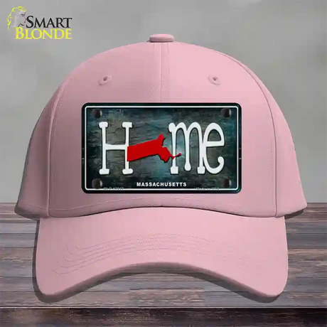 Massachusetts Home State Outline Novelty License Plate Hat Cotton / Pink