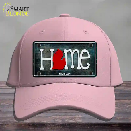 Michigan Home State Outline Novelty License Plate Hat Cotton / Pink