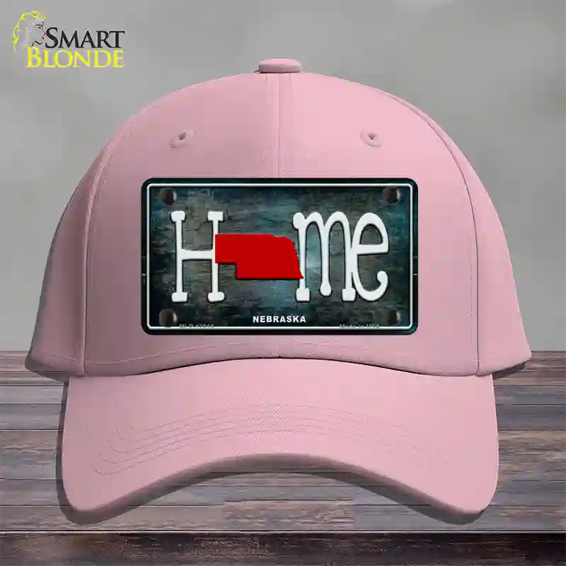 Nebraska Home State Outline Novelty License Plate Hat Cotton / Pink