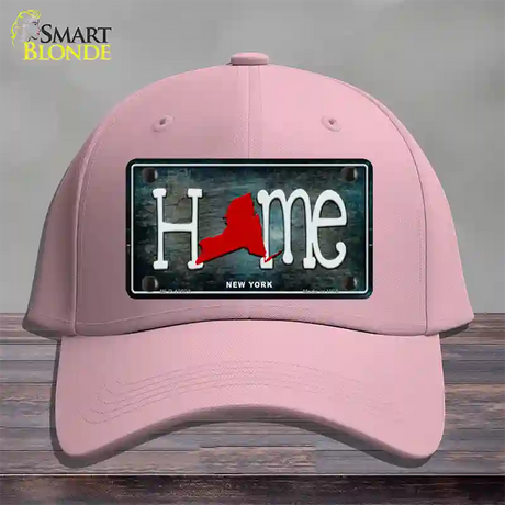 New York Home State Outline Novelty License Plate Hat Cotton / Pink