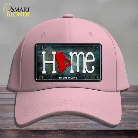 Rhode Island Home State Outline Novelty License Plate Hat Cotton / Pink