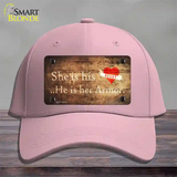 His Heart Her Armor Novelty License Plate Hat Cotton / Pink