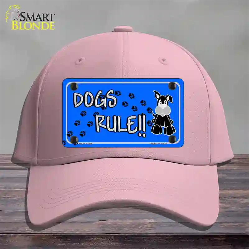 Dogs Rule Novelty License Plate Hat Tag Cotton / Pink