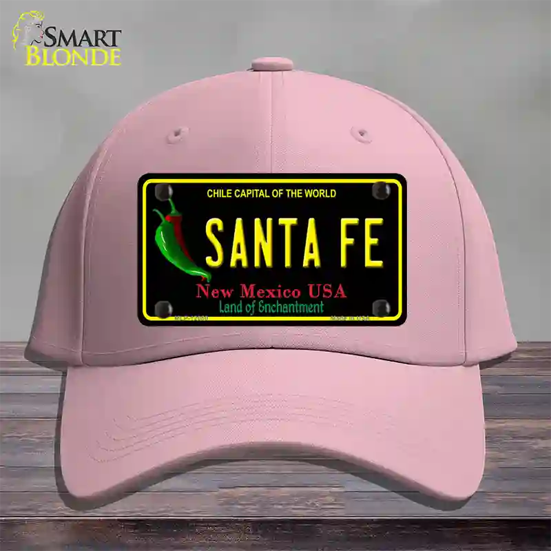 Santa Fe Black New Mexico Novelty License Plate Hat Cotton / Pink