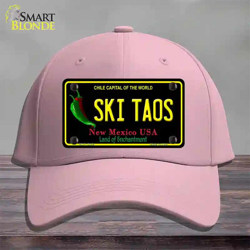 Ski Taos Black New Mexico Novelty License Plate Hat Cotton / Pink