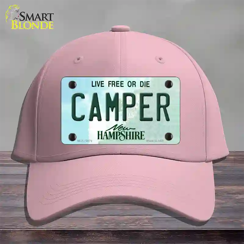 Camper New Hampshire State Novelty License Plate Hat Cotton / Pink