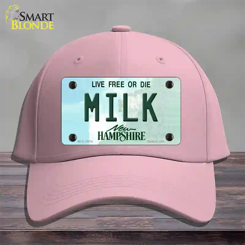 Milk New Hampshire State Novelty License Plate Hat Cotton / Pink