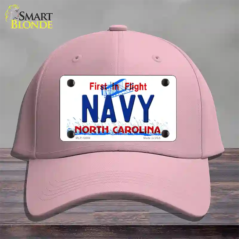 Navy North Carolina State Novelty License Plate Hat Cotton / Pink