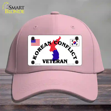 Korean Conflict Veteran Novelty License Plate Hat Cotton / Pink