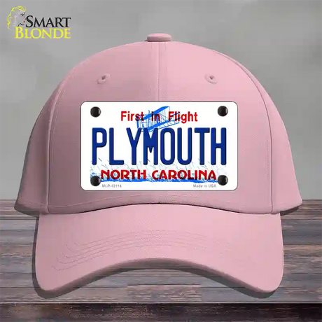 Plymouth North Carolina State Novelty License Plate Hat Cotton / Pink