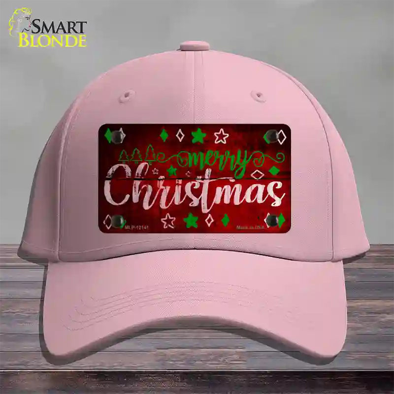 Merry Christmas Red Novelty License Plate Hat Cotton / Pink