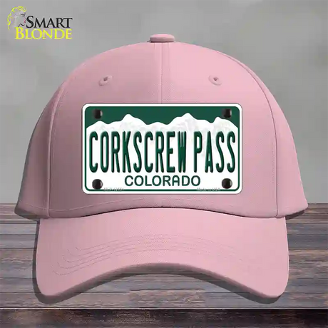 Corkscrew Pass Colorado Novelty License Plate Hat Cotton / Pink