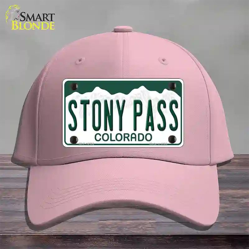 Stony Pass Colorado Novelty License Plate Hat Cotton / Pink