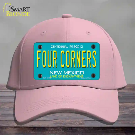 Four Corners Teal New Mexico Novelty License Plate Hat Cotton / Pink