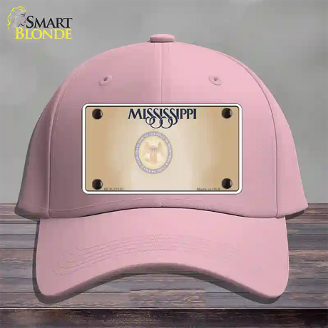 Mississippi Great Seal Blank Novelty License Plate Hat Cotton / Pink