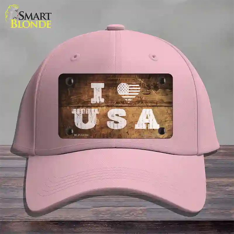 I Love USA Novelty License Plate Hat Cotton / Pink