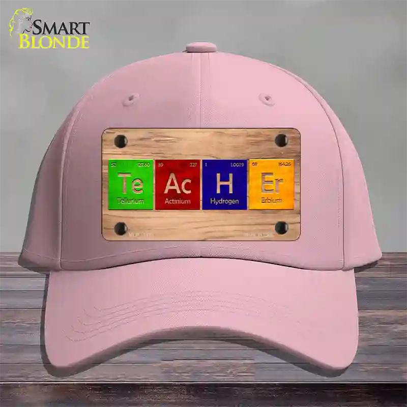 Teacher Periodic Table Wood Novelty License Plate Hat Cotton / Pink