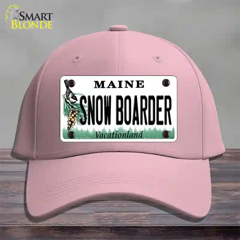 Snow Boarder Maine Novelty License Plate Hat Cotton / Pink