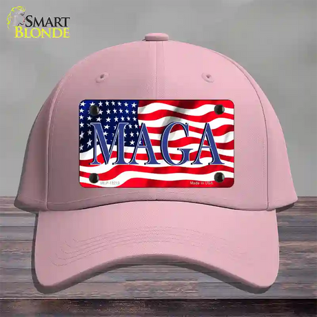 MAGA Flag Novelty License Plate Hat Cotton / Pink