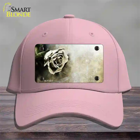 Black and White Rose Novelty License Plate Hat Cotton / Pink