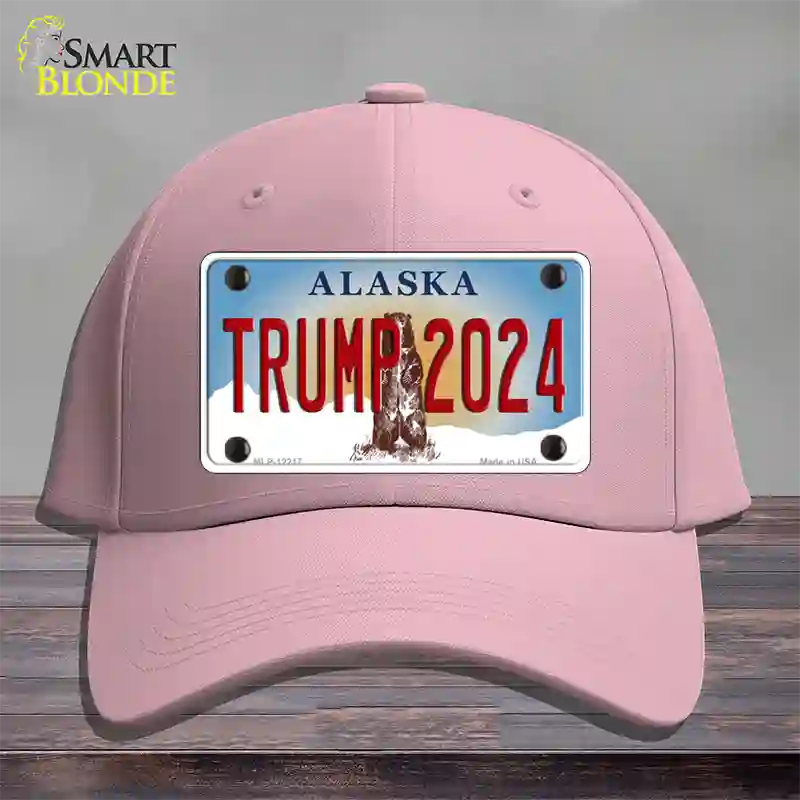 Trump 2024 Alaska Novelty License Plate Hat Cotton / Pink