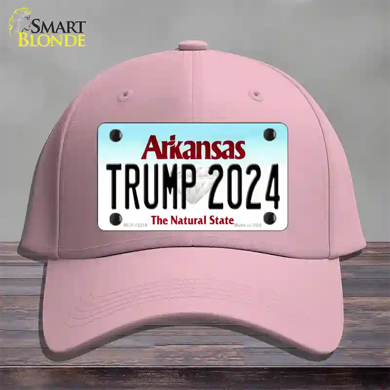 Trump 2024 Arkansas Novelty License Plate Hat Cotton / Pink